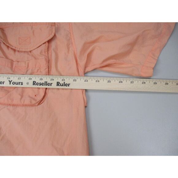 Columbia PFG Button Down Shirt Mens Large Peach Orange Vented Short Sleeve - Picture 11 of 16